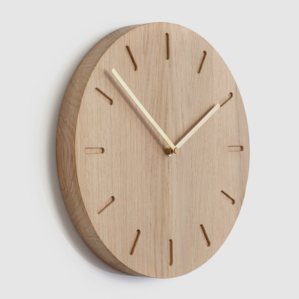 Applicata-Watch-Out-Wanduhr-Holz-Eiche