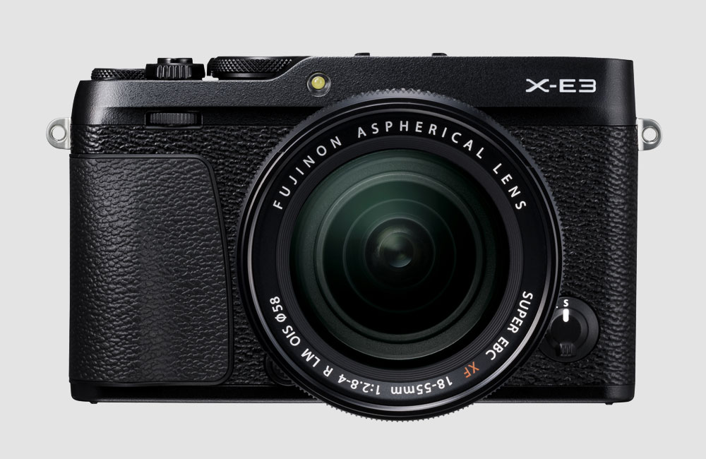 Fujifilm-X-E3-Spiegellose-Kompakt-Kamera-Retro-Design-Bluetooth-Touchscreen-Schwarz-Front