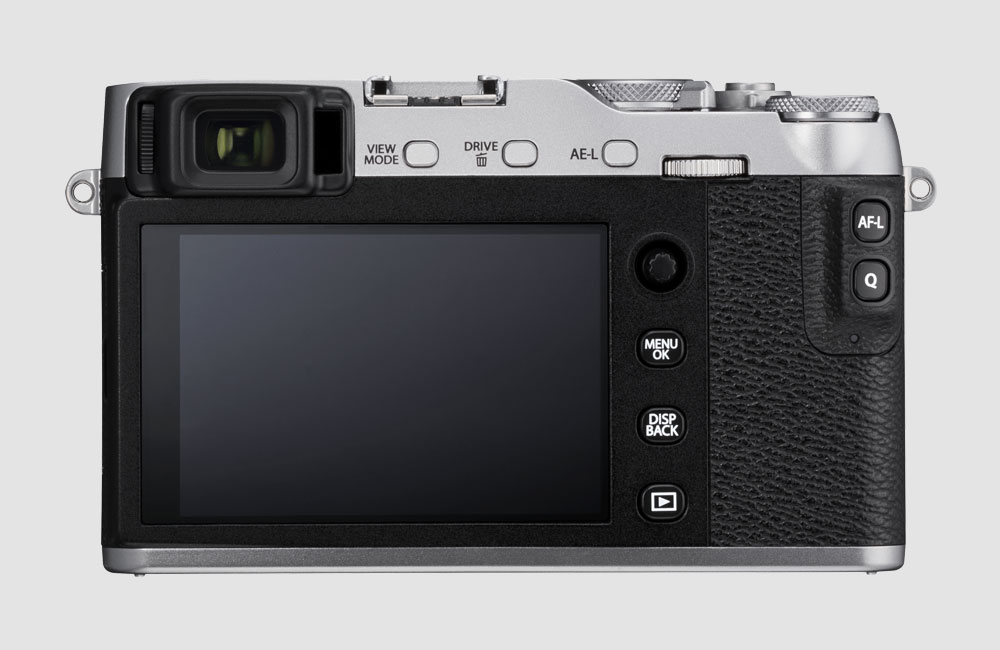 Fujifilm-X-E3-Spiegellose-Kompakt-Kamera-Retro-Design-Bluetooth-Touchscreen-Silber-Rueckseite